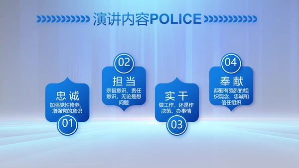 蓝色大气公安部学习宣传动态PPT模板