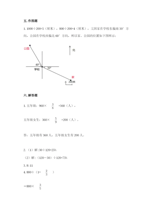 2022六年级上册数学期末测试卷及答案（考点梳理）.docx