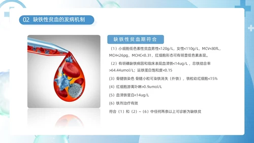 蓝色简约医疗医护缺铁性贫血培训课件动态PPT护理