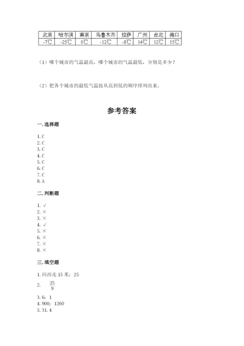 冀教版六年级下册数学 期末检测卷含答案【a卷】.docx