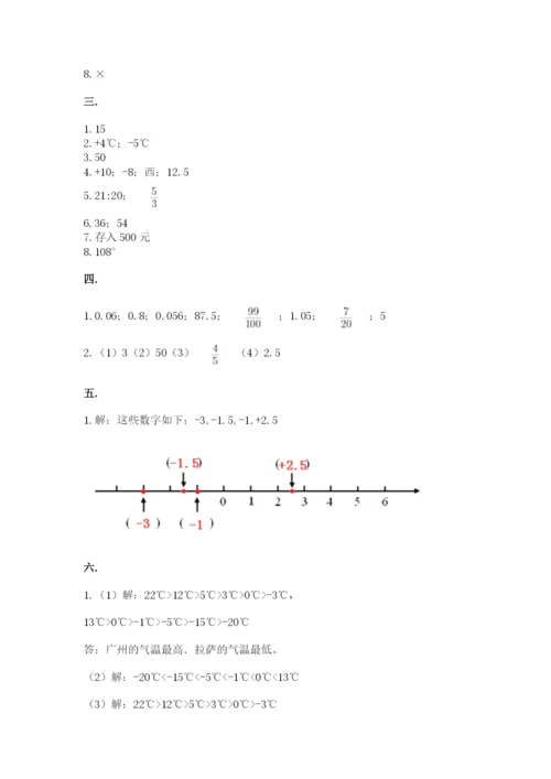 苏教版六年级数学小升初试卷完整参考答案.docx