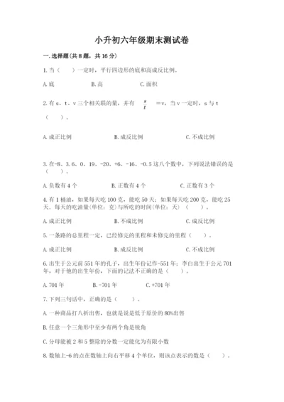 小升初六年级期末测试卷（精练）.docx
