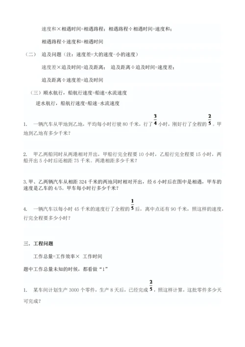 小学六年级总复习应用题归纳复习.docx