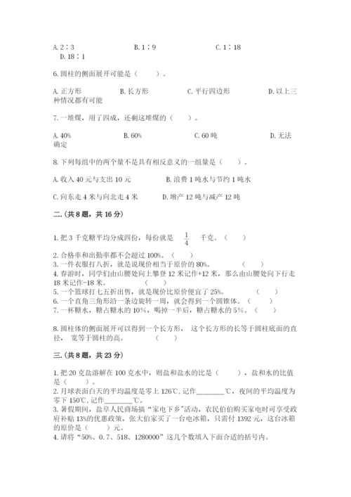 小学数学六年级下册竞赛试题（典优）.docx