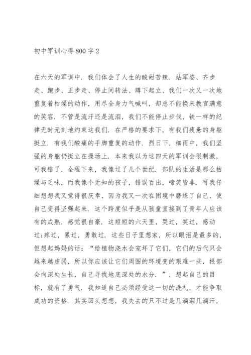 初中学生军训心得800字5篇.docx