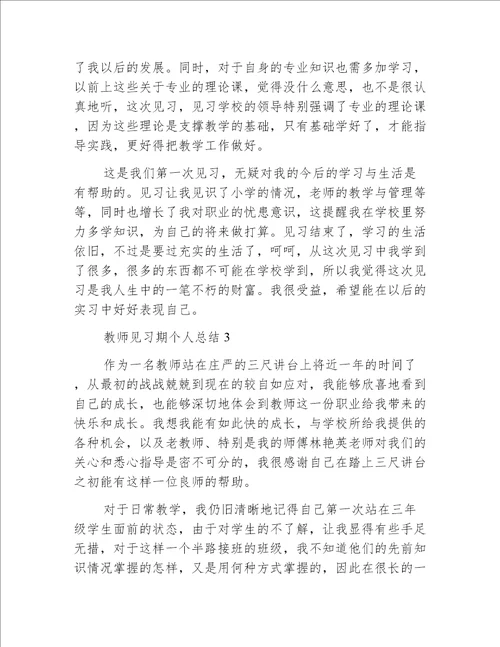 教师见习期个人总结