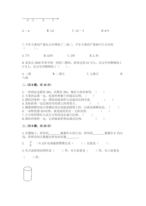 河南省平顶山市六年级下册数学期末考试试卷附答案（b卷）.docx