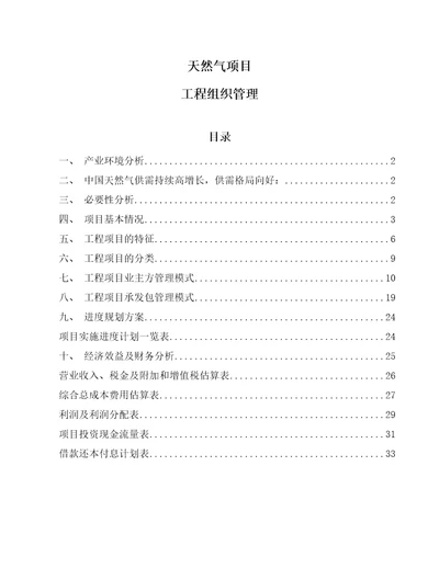 天然气项目工程组织管理参考