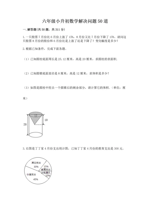 六年级小升初数学解决问题50道可打印.docx