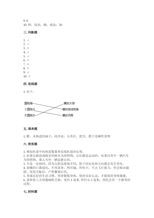 教科版科学三年级下册期末测试卷（重点）.docx