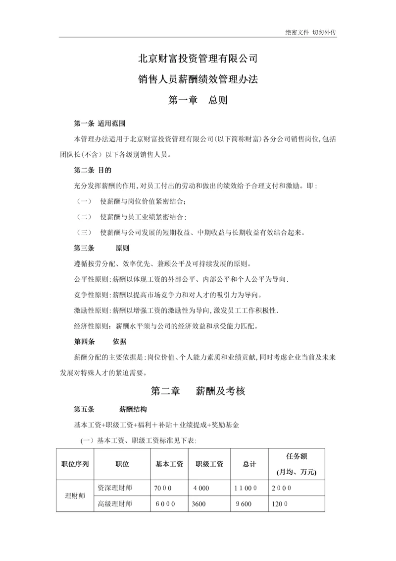 财富公司绩效考核办法.docx