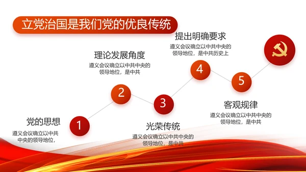 红色党支部工作总结汇报动态PPT党课