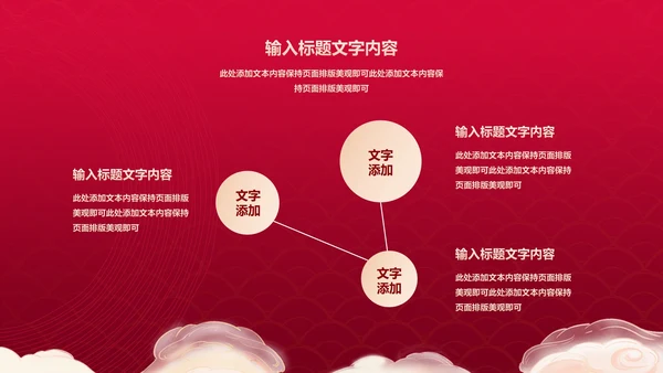 红色中国风中式优雅春节新年快乐PPT模板