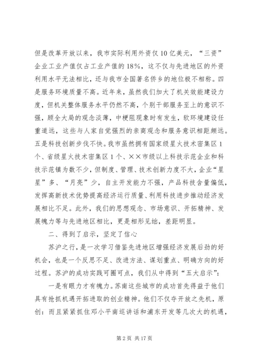 赴苏州无锡南京和上海XX县区考察报告.docx