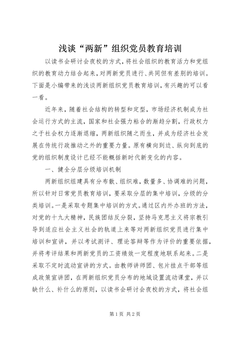 浅谈“两新”组织党员教育培训.docx