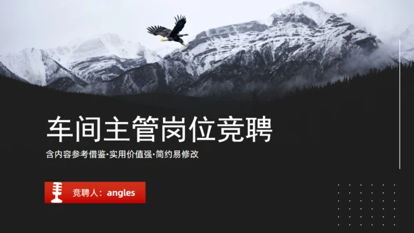 车间主管岗位竞聘飞鹰通用PPT模板