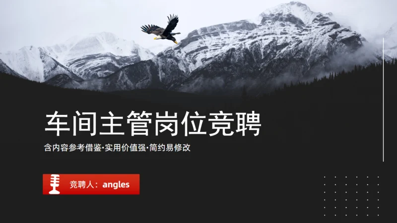 车间主管岗位竞聘飞鹰通用PPT模板