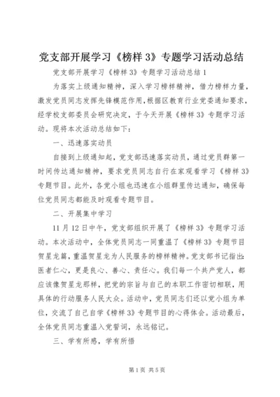 党支部开展学习《榜样3》专题学习活动总结.docx