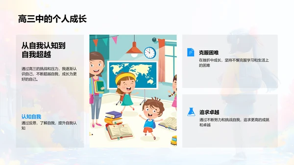 高三生活学习总结PPT模板