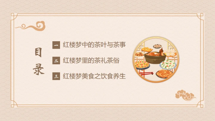 红楼梦饮食文化通用PPT模板