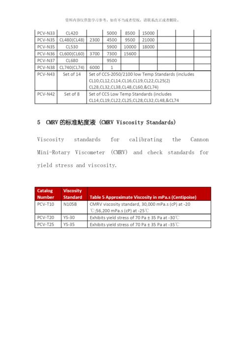 美国凯能ASTM粘度标准油模板.docx