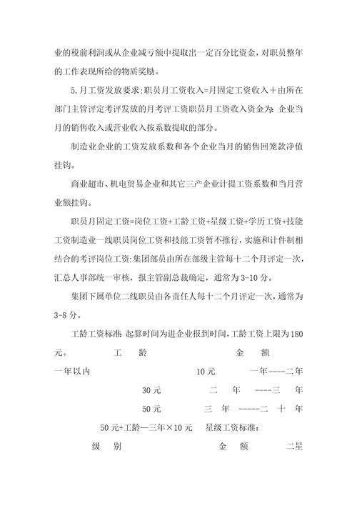 2021年集团通用激励工资制度