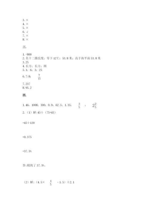 小学数学六年级下册竞赛试题【考点精练】.docx