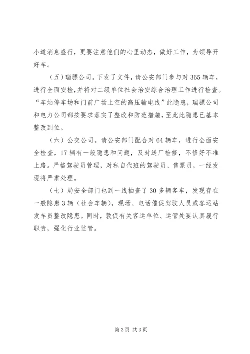安全情况汇报市交通局国庆节前安全检查情况汇报.docx