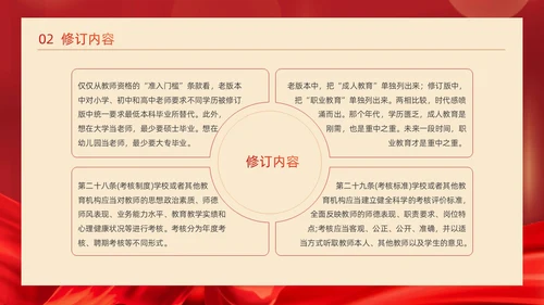 红色简约红绸大气党政风党建党课教师法动态PPT教师培训