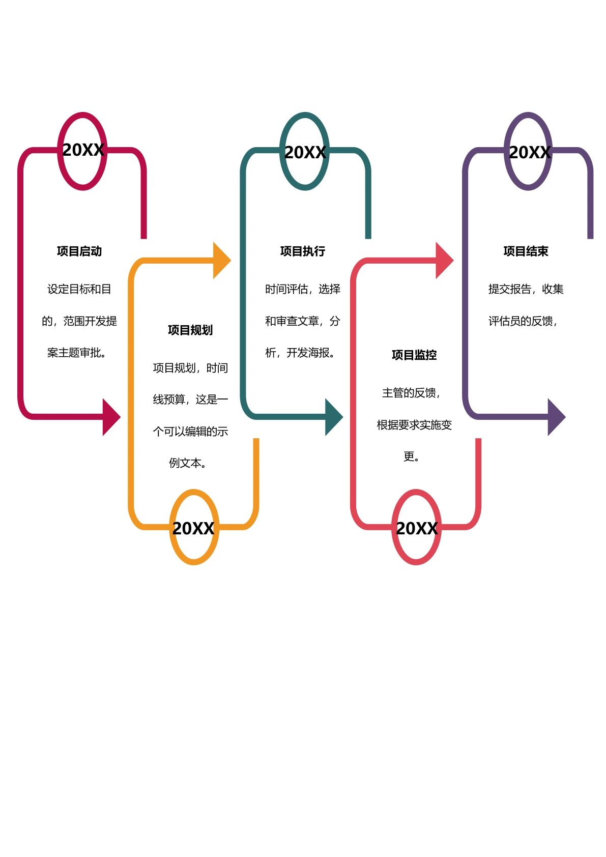 线条型时间轴模板