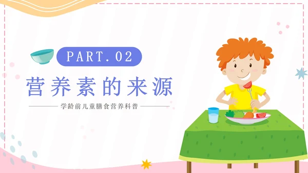 粉色卡通孩子吃得好上学没烦恼科普带内容PPT模板