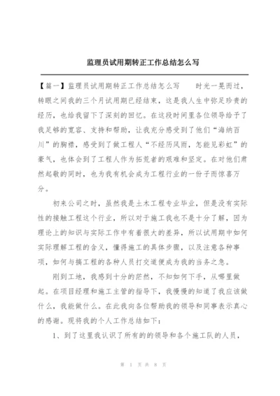 监理员试用期转正工作总结怎么写.docx