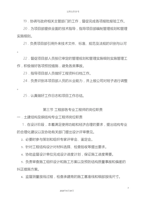 房地产公司工程部岗位职责说明书.docx