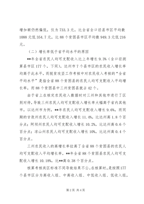 农民收入在脱贫考核中的差距及对策建议.docx