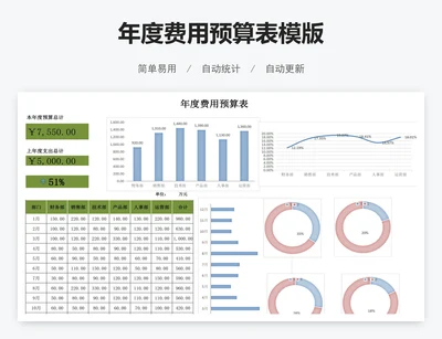 年度费用预算表模版