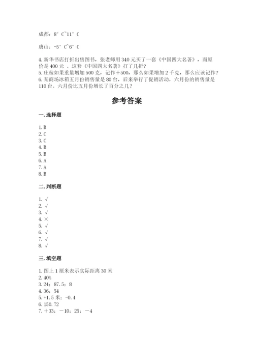 小升初六年级期末测试卷附答案【能力提升】.docx