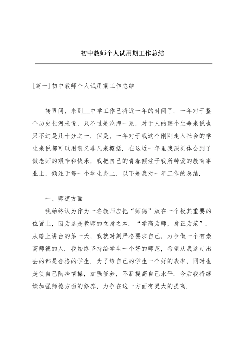 初中教师个人试用期工作总结.docx