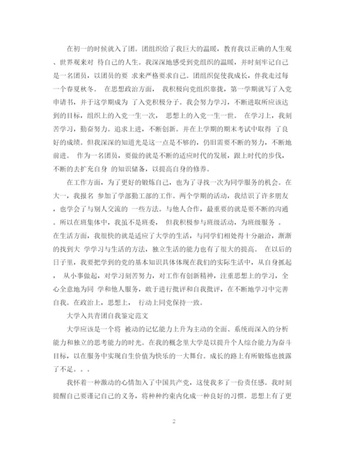 精编之大学入共青团自我鉴定范文.docx