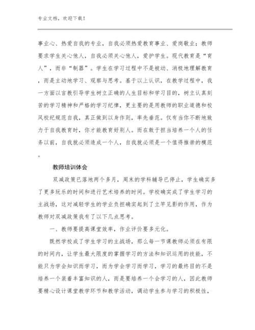 2024年教师培训体会范文14篇.docx