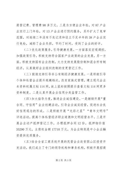县工商局发展民营经济情况汇报 (6).docx