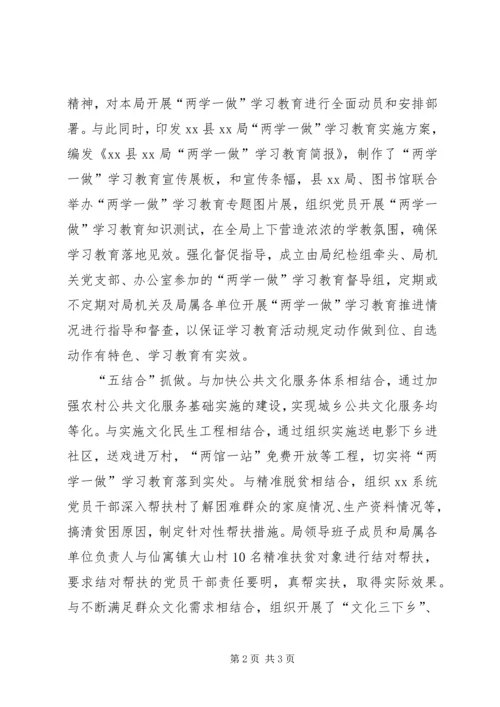 县学习两学一做实施工作报告.docx