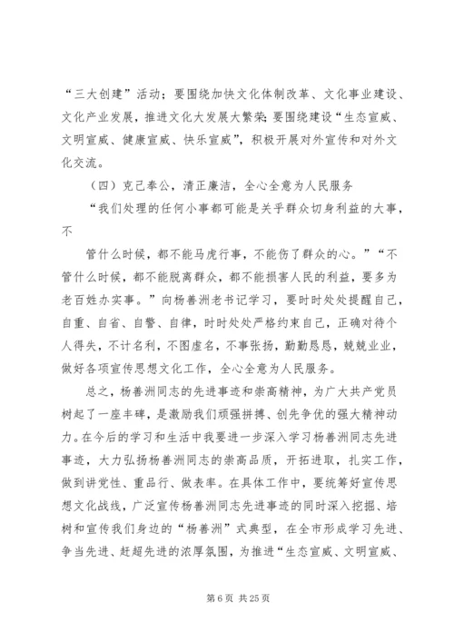 宣传部长学习杨善洲精神党性分析材料.docx