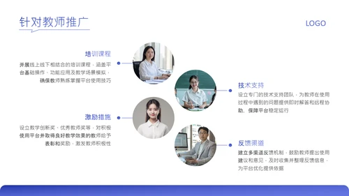 蓝色简约风家校互通平台推广介绍PPT