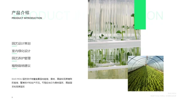 绿色绿植园艺工坊商业创业计划书PPT素材