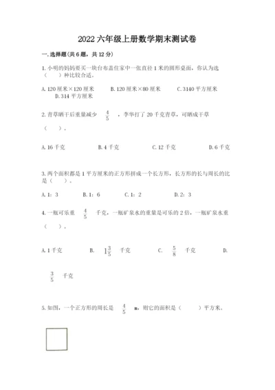 2022六年级上册数学期末测试卷【真题汇编】.docx