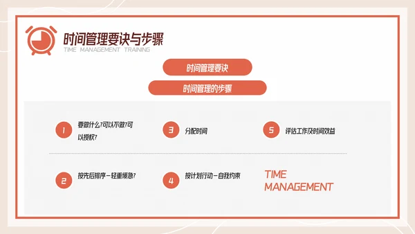 扁平风有效的时间管理企业培训PPT模板
