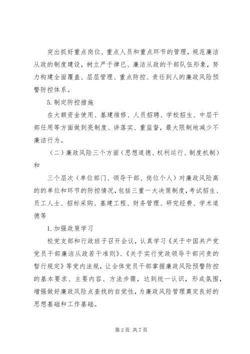 学校廉政风险防控自查报告.docx