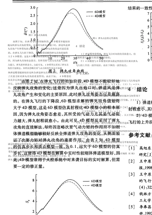 弹道模型在旋转弹丸稳定性仿真中的应用