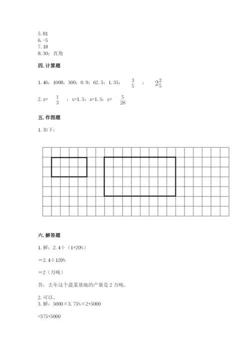 人教版六年级下册数学期末测试卷及参考答案（新）.docx