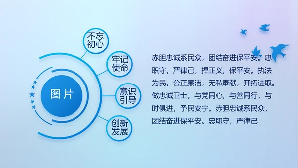 蓝色大气公安警察网络安全动态PPT模板